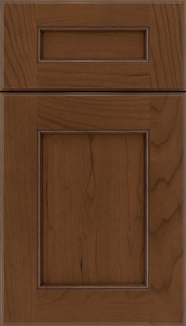 Tamarind 5pc Cherry shaker cabinet door in Sienna with Mocha glaze