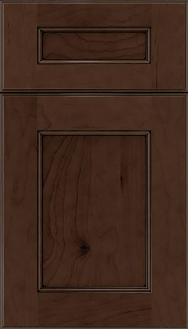 Tamarind 5pc Maple shaker cabinet door in Cappuccino with Black glaze