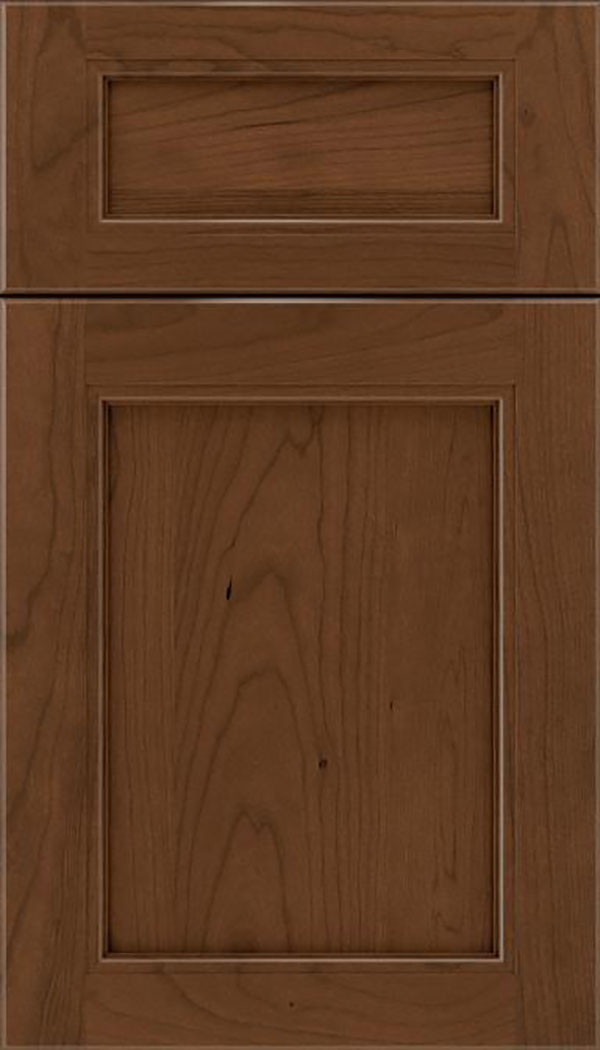 Templeton 5pc Cherry recessed panel cabinet door in Sienna